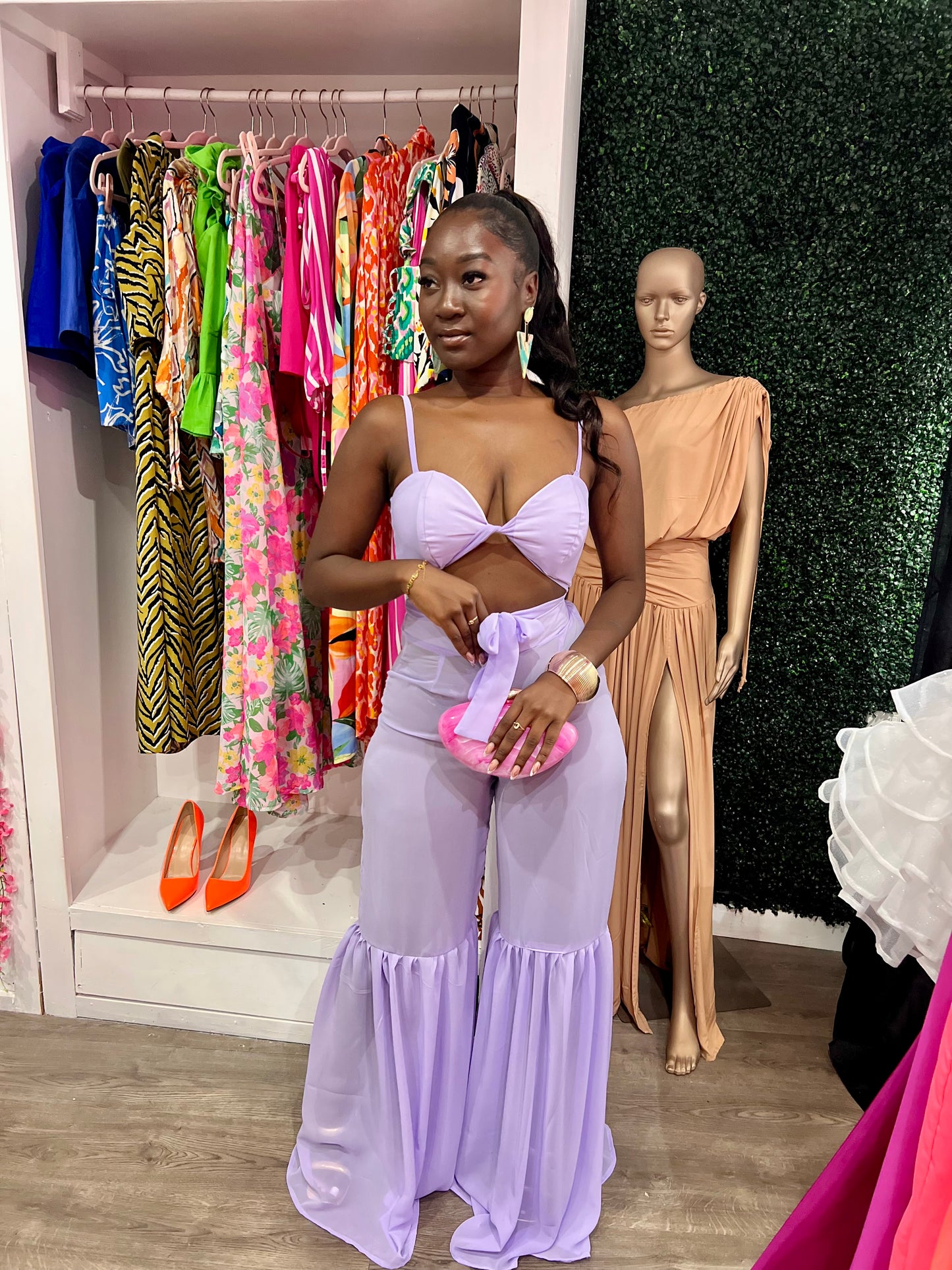 Resort Wear - 2-Piece Chiffon Pants Set