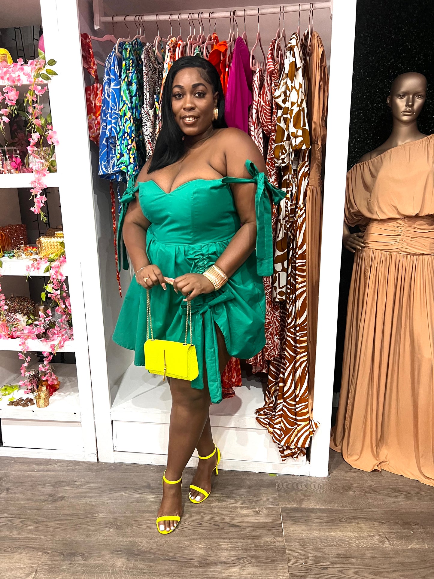 Draw-String Skater Dress